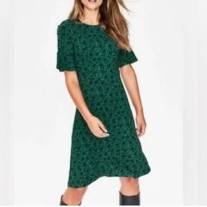 Boden Green Floral Midi Dress